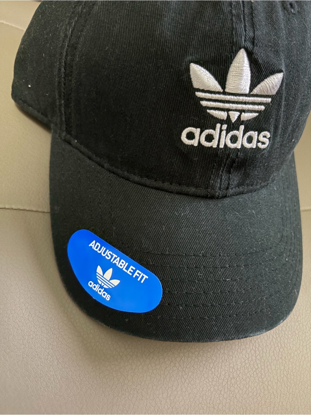 BNWT ADIDAS M ORIGINALS RELAXED STRAPBACK HAT CAP BLACK & WHITE #BH7137 OSFM - Picture 4 of 13